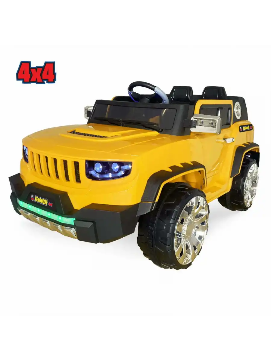Fenomen Sarı Uzaktan Kumandalı 4X4 12 Volt Çift Kişilik Akülü Araba - RC Jeep 4x4 Akülü Araba