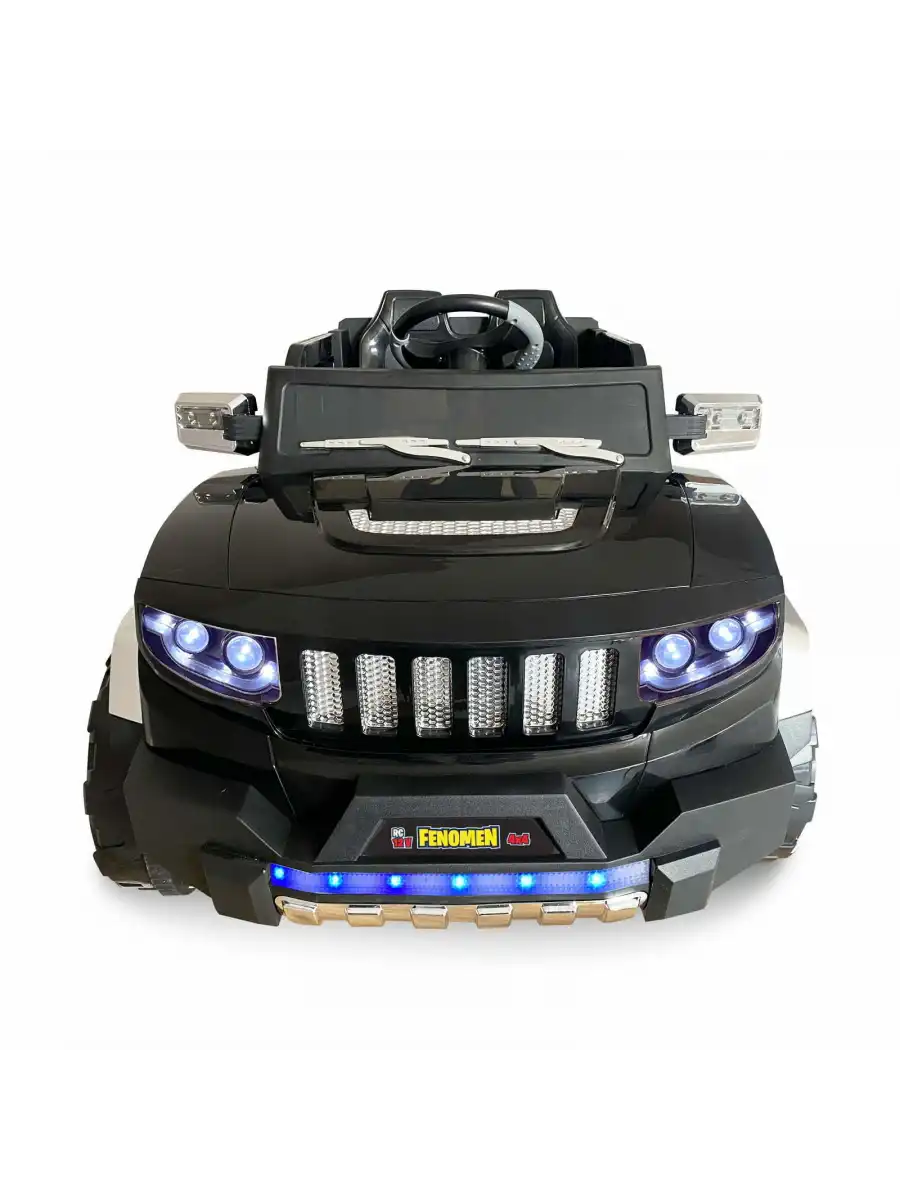 Fenomen Siyah Uzaktan Kumandalı 4X4 12 Volt Çift Kişilik Akülü Araba - RC Jeep 4x4 Akülü Araba