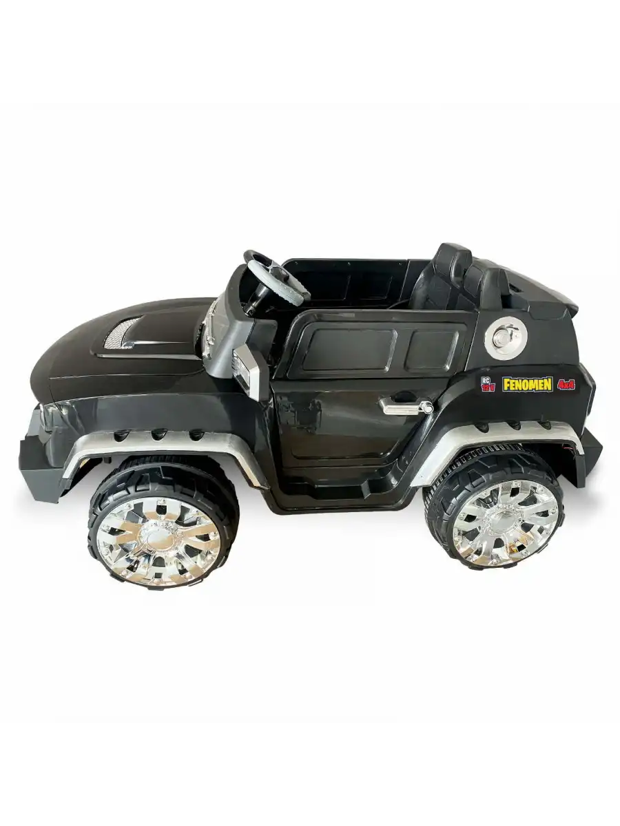 Fenomen Siyah Uzaktan Kumandalı 4X4 12 Volt Çift Kişilik Akülü Araba - RC Jeep 4x4 Akülü Araba