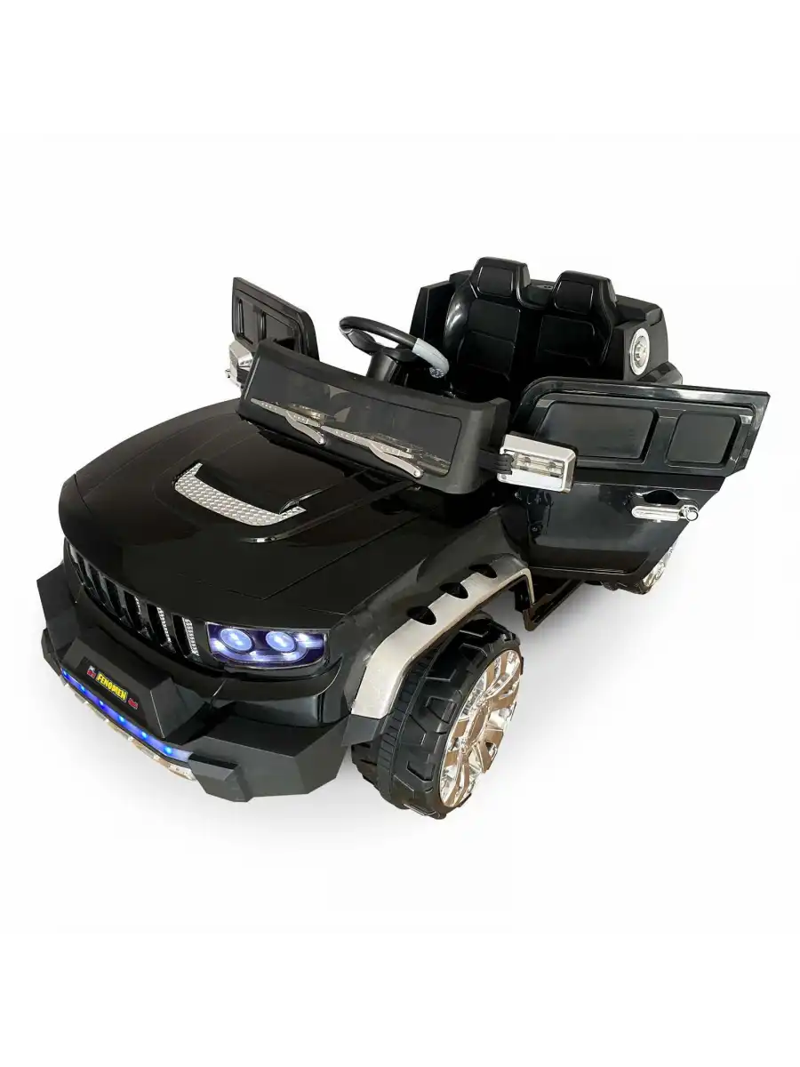 Fenomen Siyah Uzaktan Kumandalı 4X4 12 Volt Çift Kişilik Akülü Araba - RC Jeep 4x4 Akülü Araba