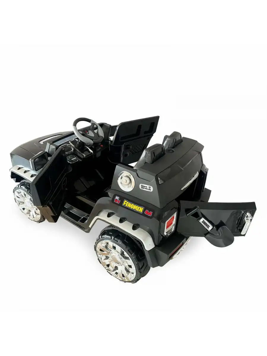 Fenomen Siyah Uzaktan Kumandalı 4X4 12 Volt Çift Kişilik Akülü Araba - RC Jeep 4x4 Akülü Araba