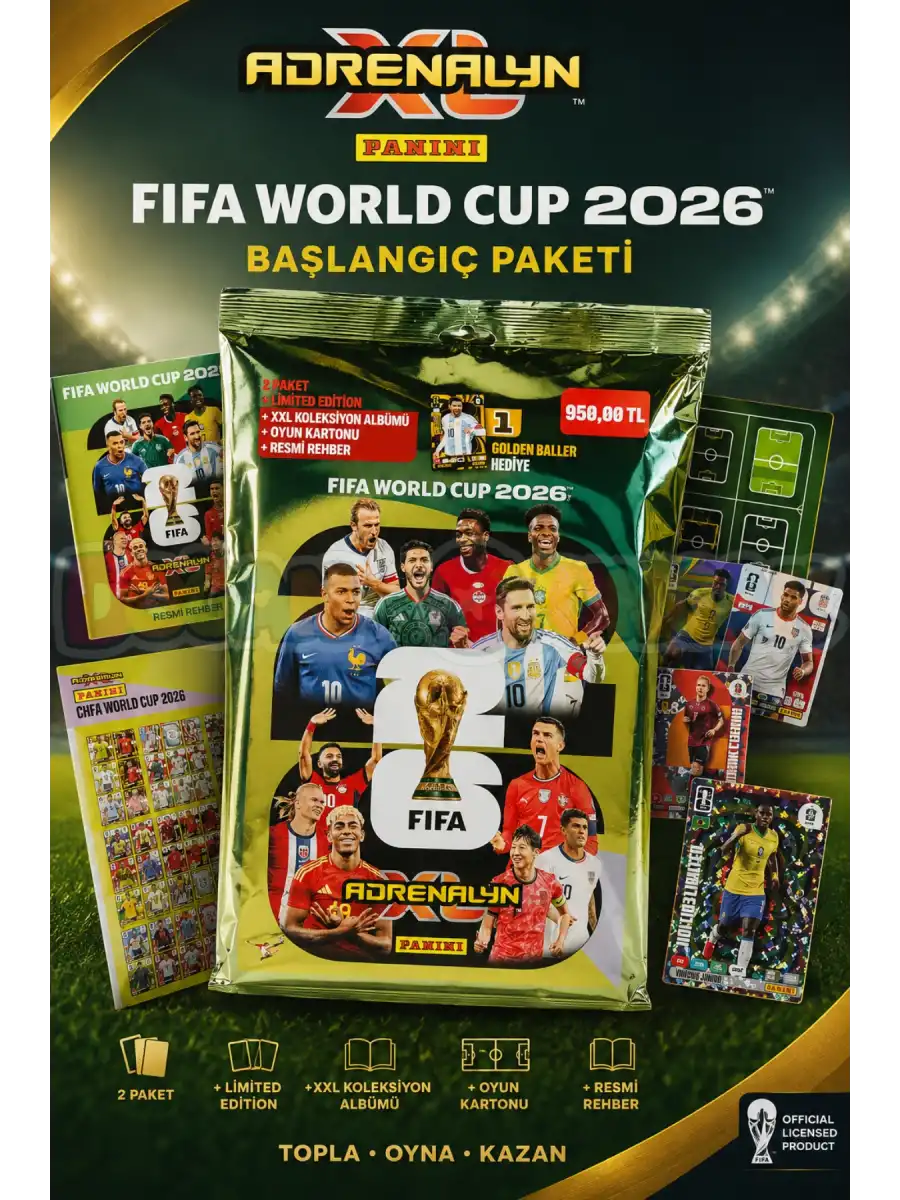 FIFA World Cup 2026 Adrenalyn XL Başlangıç Paketi - Futbolcu Kartları  FİFA Dünya Kupası Kartları