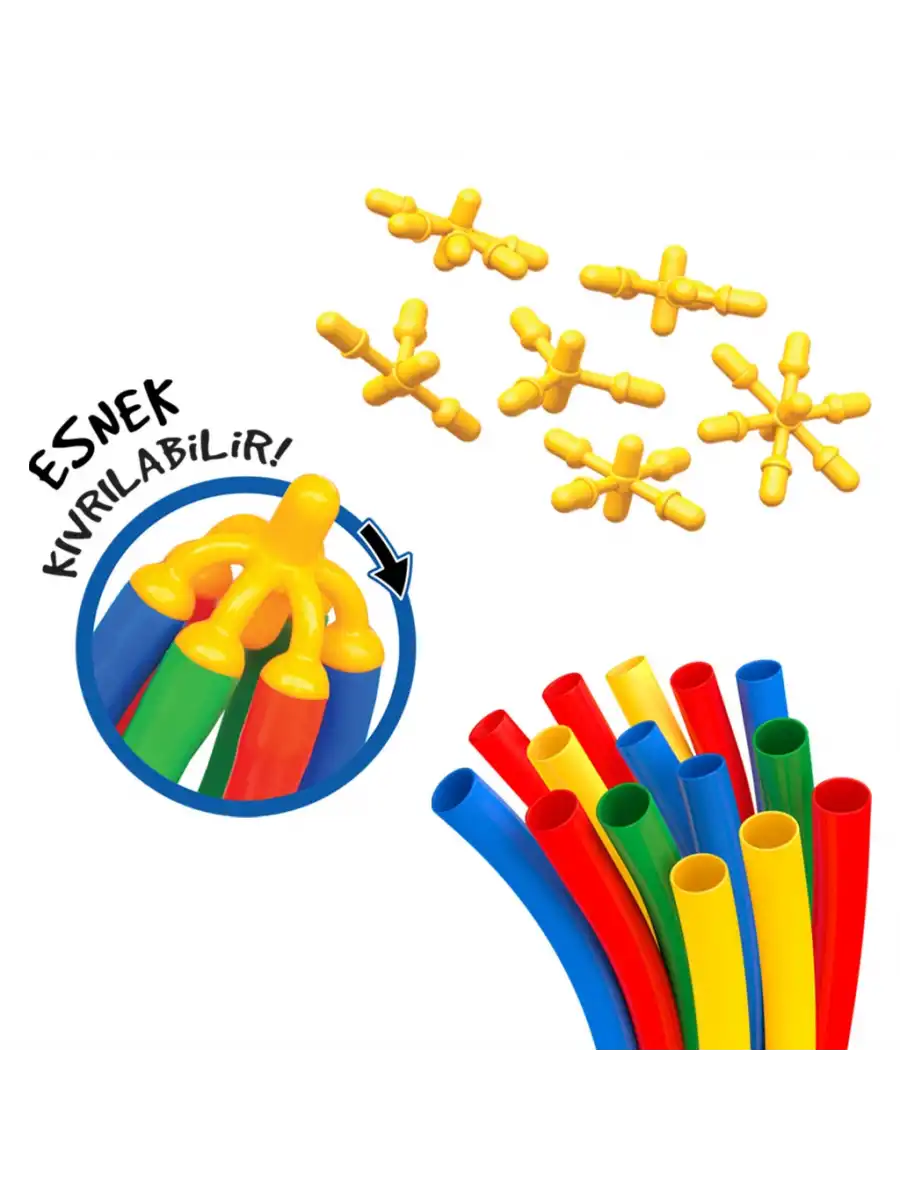 Flexi Bambu Çubuklar (300 Parça) - Lego Setleri - Borular Lego - Plastik Çubuklar