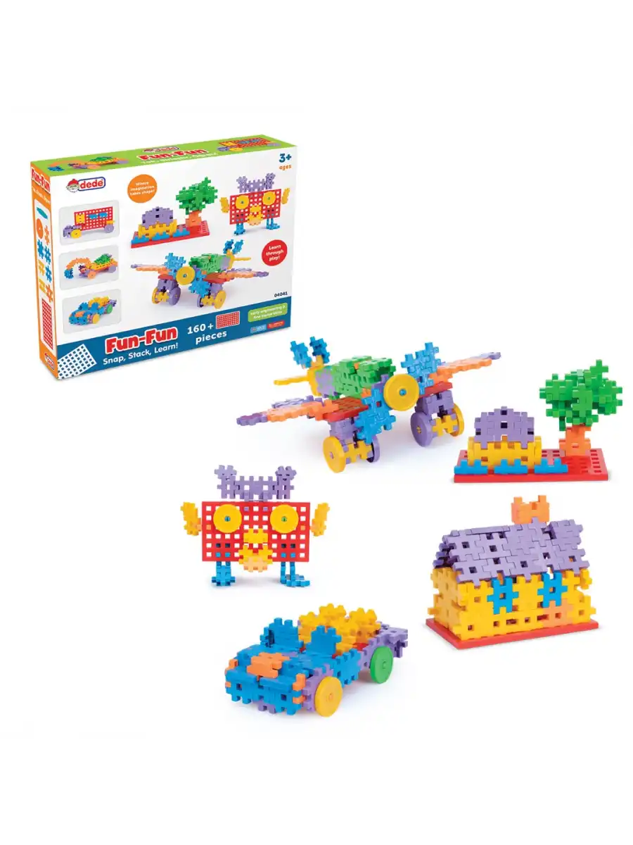 FunFun Puzzle (160 Parça) - Lego Setleri - Geometrik Oyuncak - Fun-Fun - Kare Bloklar