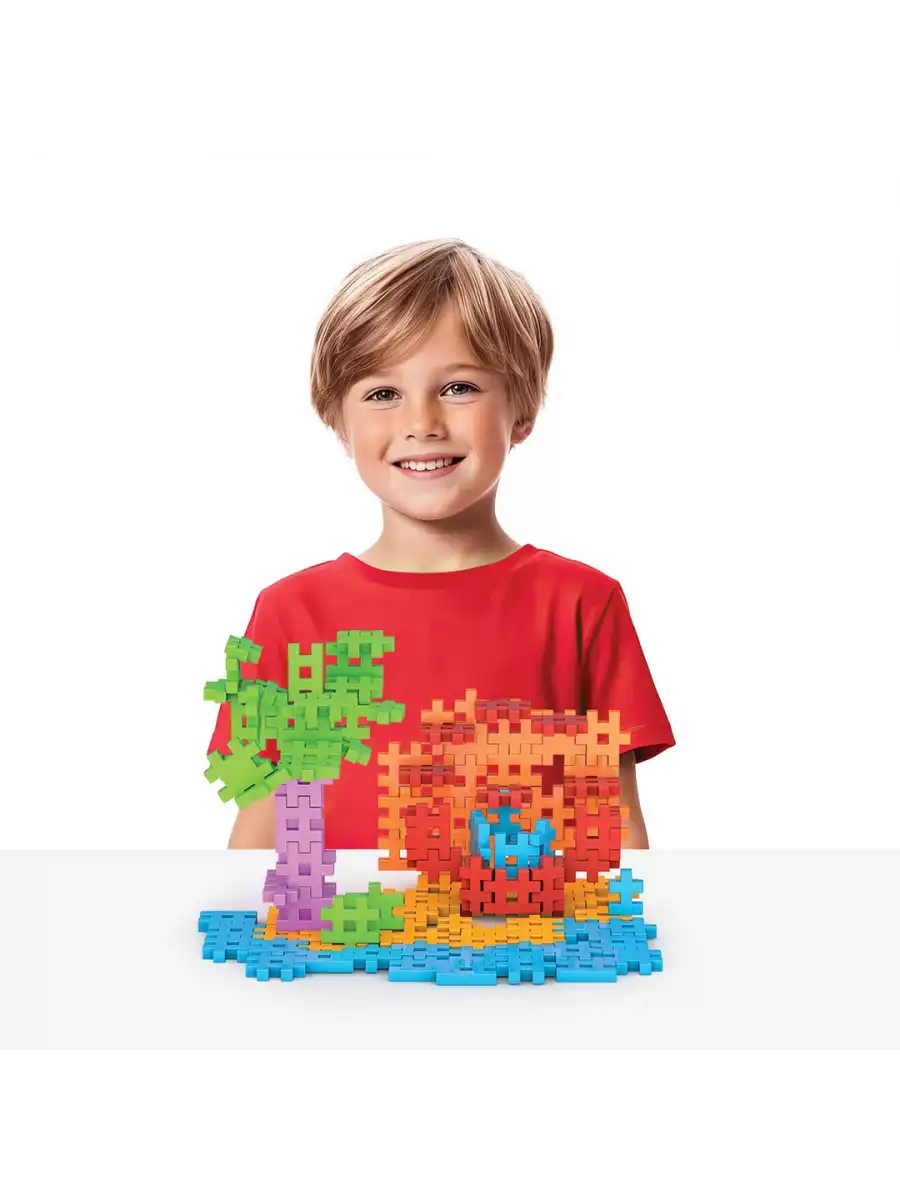 FunFun Puzzle (192 Parça) - Lego Setleri - Geometrik Oyuncak - Fun-Fun - Kare Bloklar