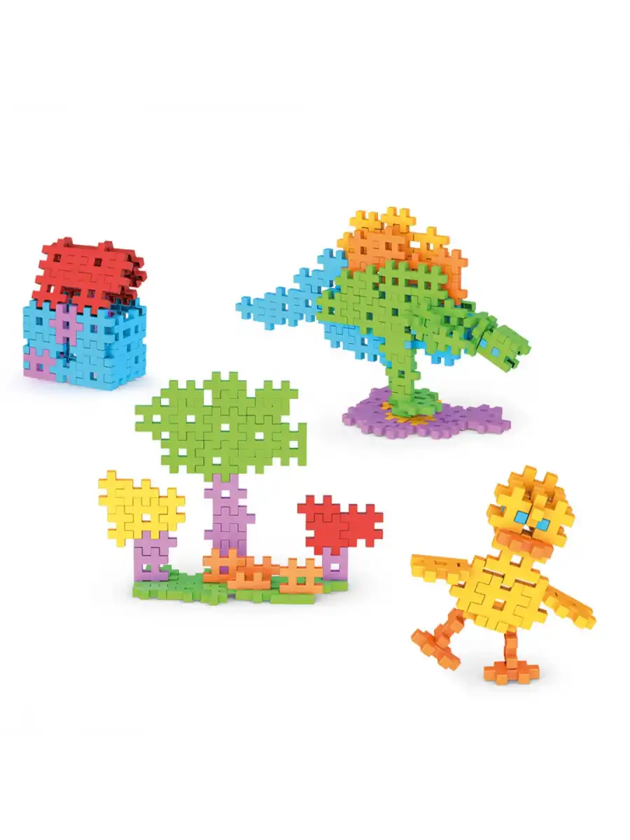 FunFun Puzzle (192 Parça) - Lego Setleri - Geometrik Oyuncak - Fun-Fun - Kare Bloklar