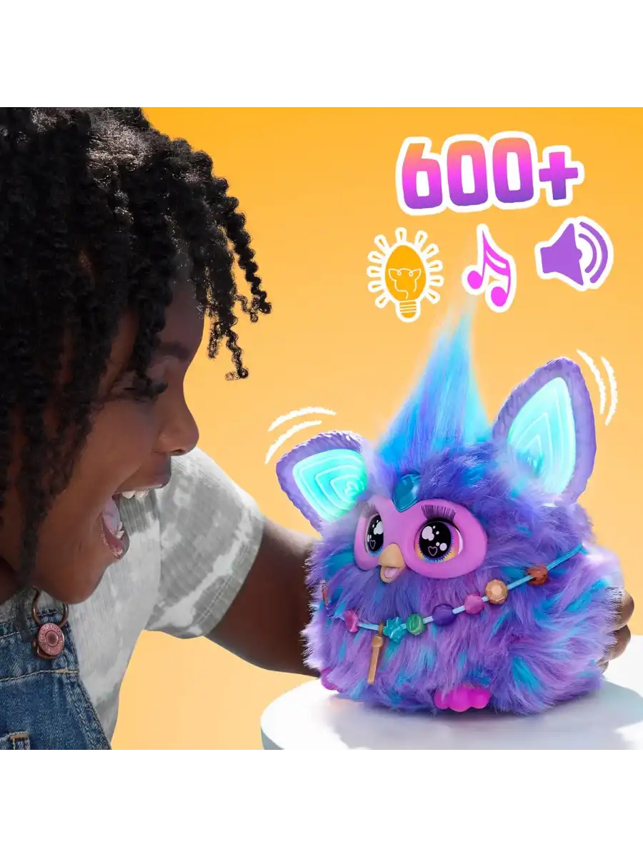Furby Mor Renkli İnteraktif Pelüş Oyuncak - Furby Peluşu - Furby Oyuncak Peluş - Konuşan Furby Oyuncak
