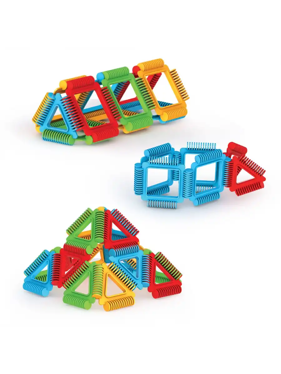 Geometrik Puzzle (64 Parça) - Lego Setleri - Geometrik Oyuncak - Şekilli Lego - Kare Bloklar