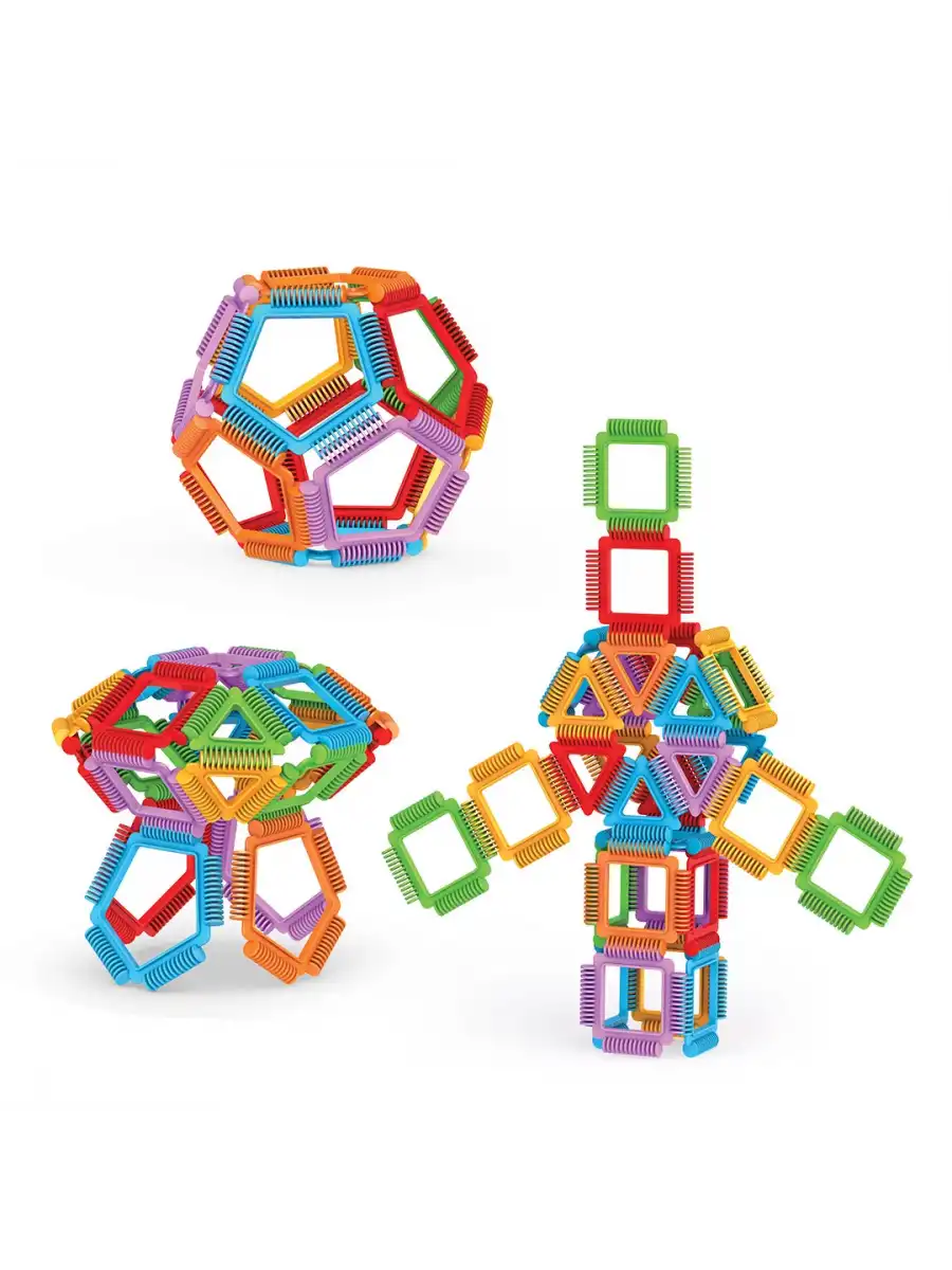 Geometrik Puzzle (96 Parça) - Lego Setleri - Geometrik Oyuncak - Şekilli Lego - Kare Bloklar