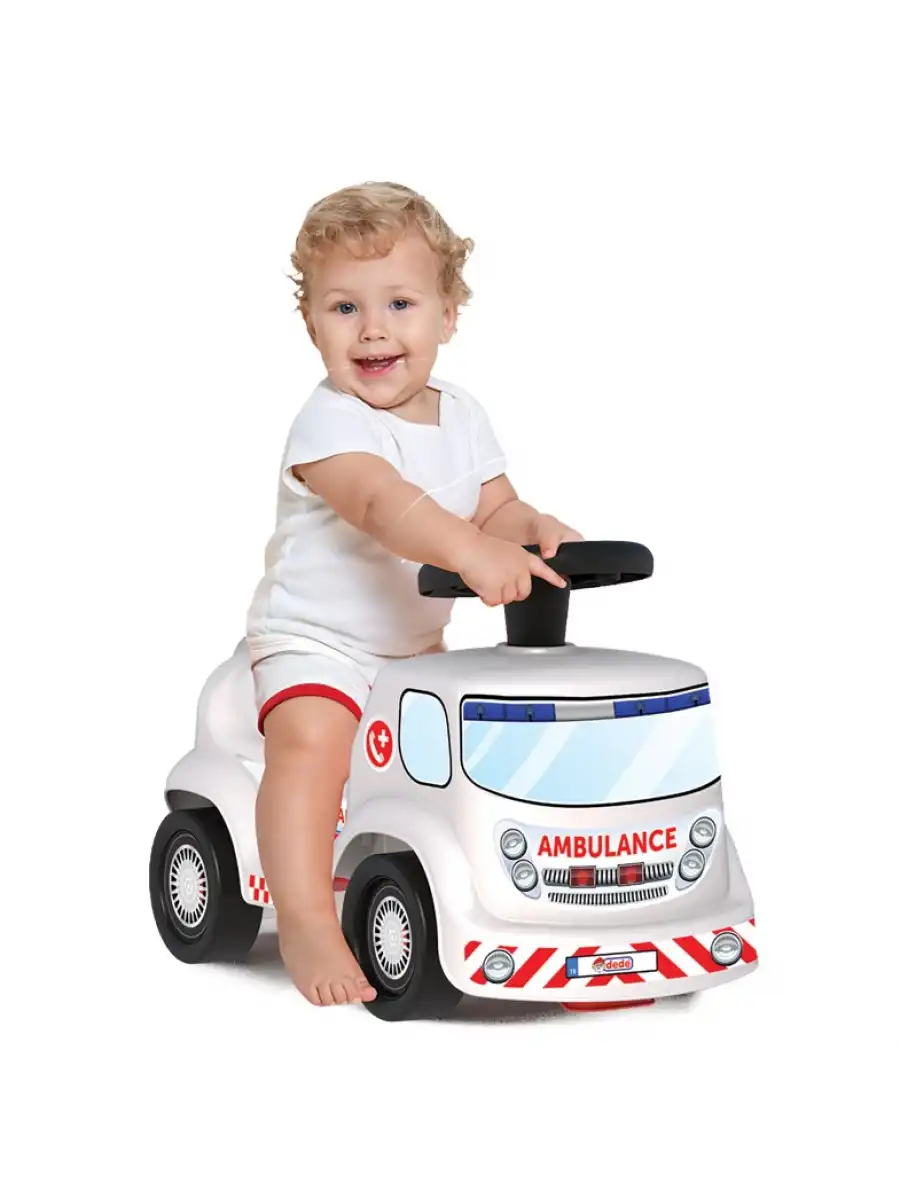 Go Hero Ambulans Arabası - Binmeli Araba İlk Arabam - Çocuk Arabası - İlk Adım Arabası - 4 Teker Araç