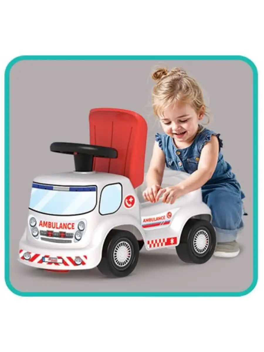 Go Hero Ambulans Arabası - Binmeli Araba İlk Arabam - Çocuk Arabası - İlk Adım Arabası - 4 Teker Araç