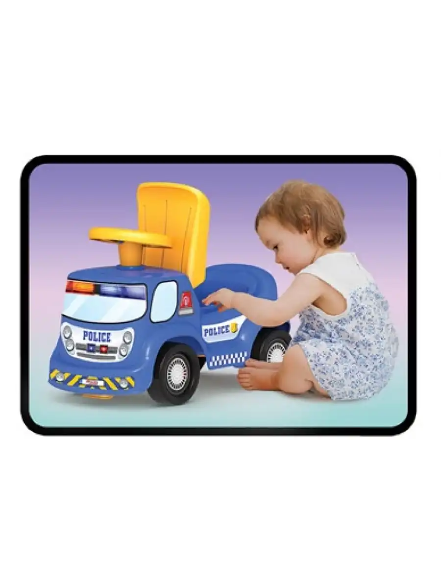 Go Hero Polis Arabası - Binmeli Araba İlk Arabam - Çocuk Arabası - İlk Adım Arabası - 4 Teker Araç