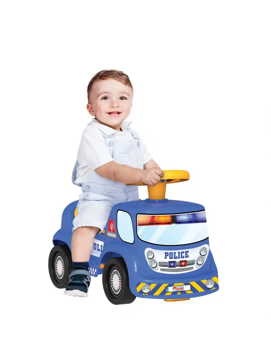 Go Hero Polis Arabası - Binmeli Araba İlk Arabam - Çocuk Arabası - İlk Adım Arabası - 4 Teker Araç