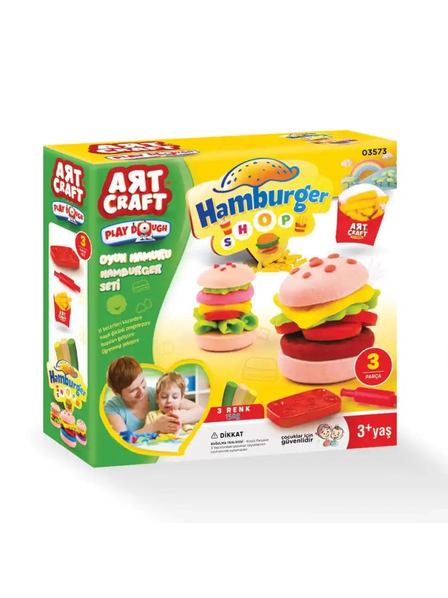 Hamburger Oyun Hamur Seti 150 Gr. - Oyun Hamuru Seti - Hamur Setleri - Hamur Kalıpları
