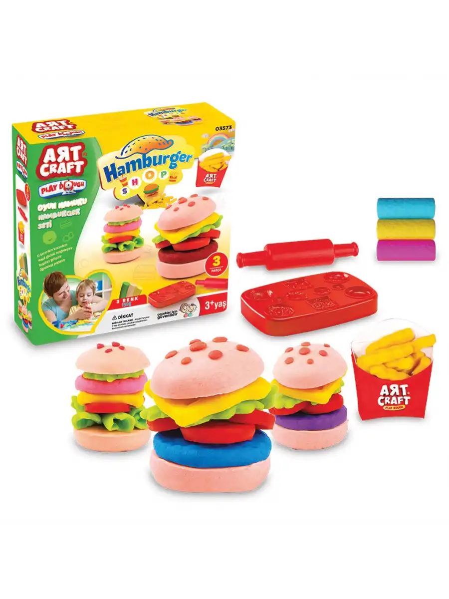 Hamburger Oyun Hamur Seti 150 Gr. - Oyun Hamuru Seti - Hamur Setleri - Hamur Kalıpları