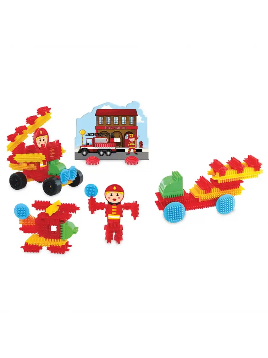 İtfaiye Kaktüs Bloklar (55 Parça) - Kaktüs Oyuncak - Lego Seti - Kaktüs Lego - Taraklı Lego