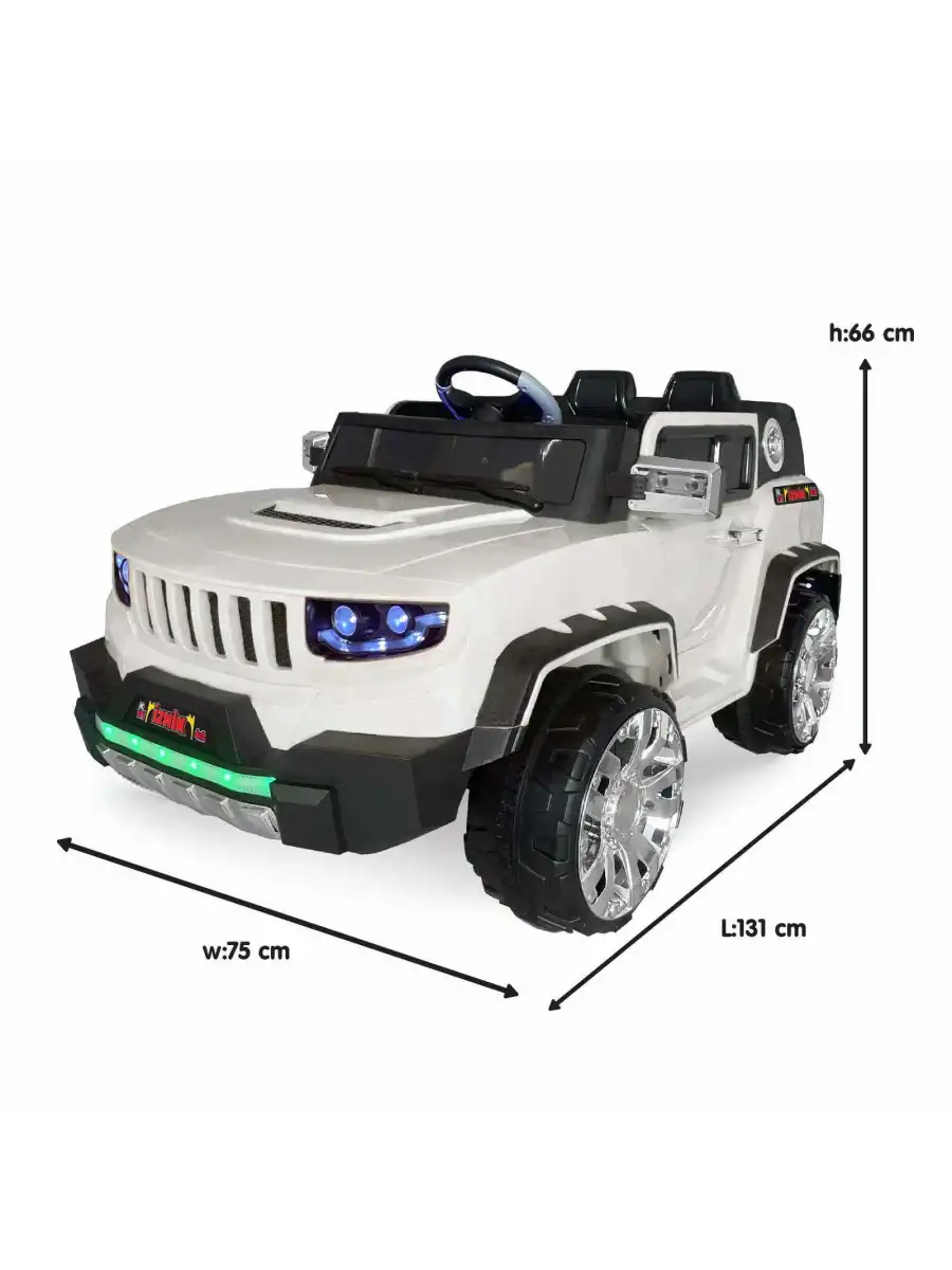 İznik Beyaz Uzaktan Kumandalı 4X2 12 Volt Akülü Araba - RC Jeep Akülü Araba