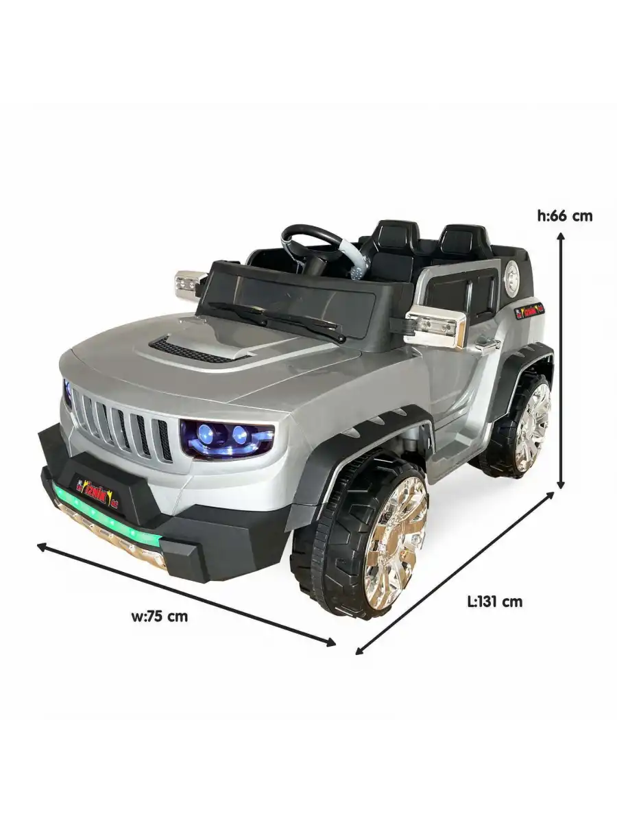 İznik Gri Uzaktan Kumandalı 4X2 12 Volt Akülü Araba - RC Jeep Akülü Araba