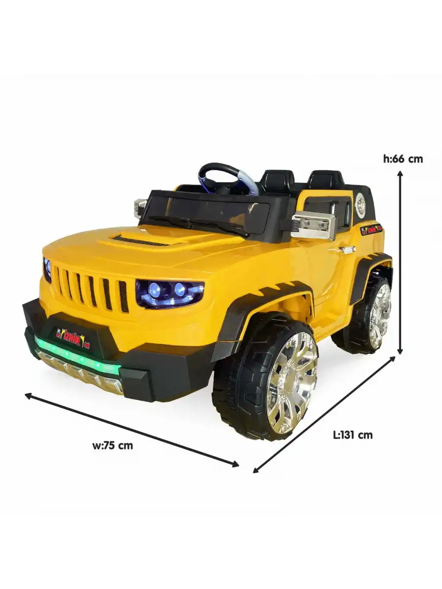 İznik Sarı Uzaktan Kumandalı 4X2 12 Volt Akülü Araba - RC Jeep Akülü Araba