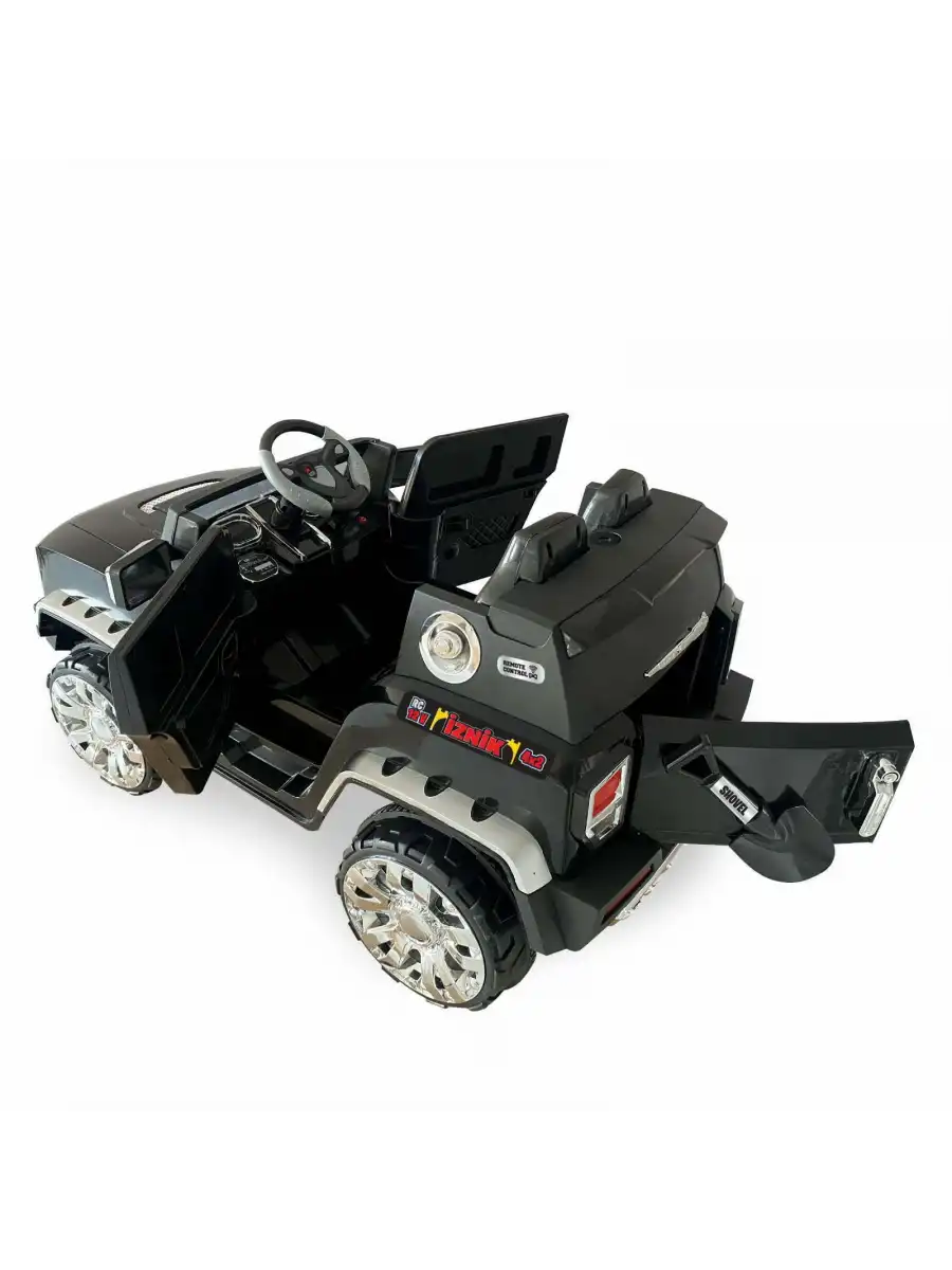 İznik Siyah Uzaktan Kumandalı 4X2 12 Volt Akülü Araba - RC Jeep Akülü Araba