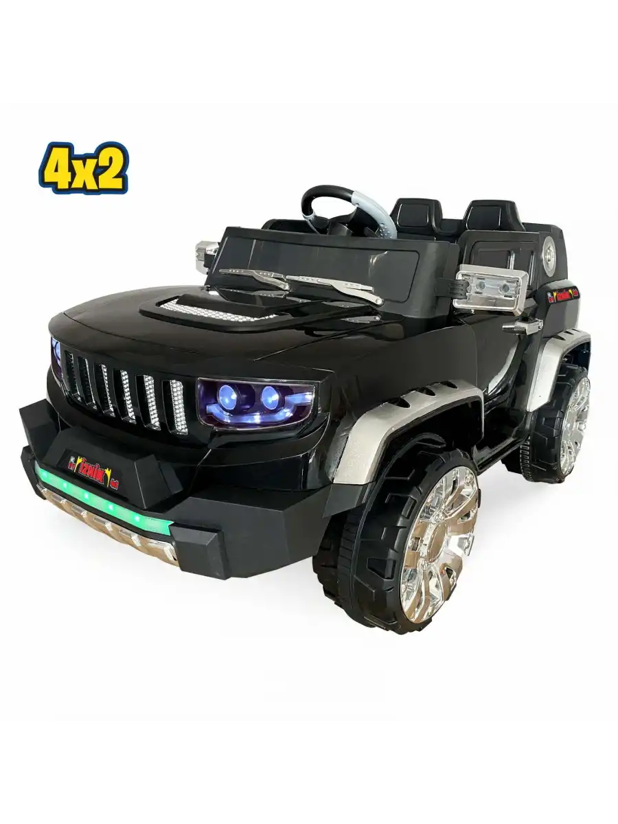 İznik Siyah Uzaktan Kumandalı 4X2 12 Volt Akülü Araba - RC Jeep Akülü Araba