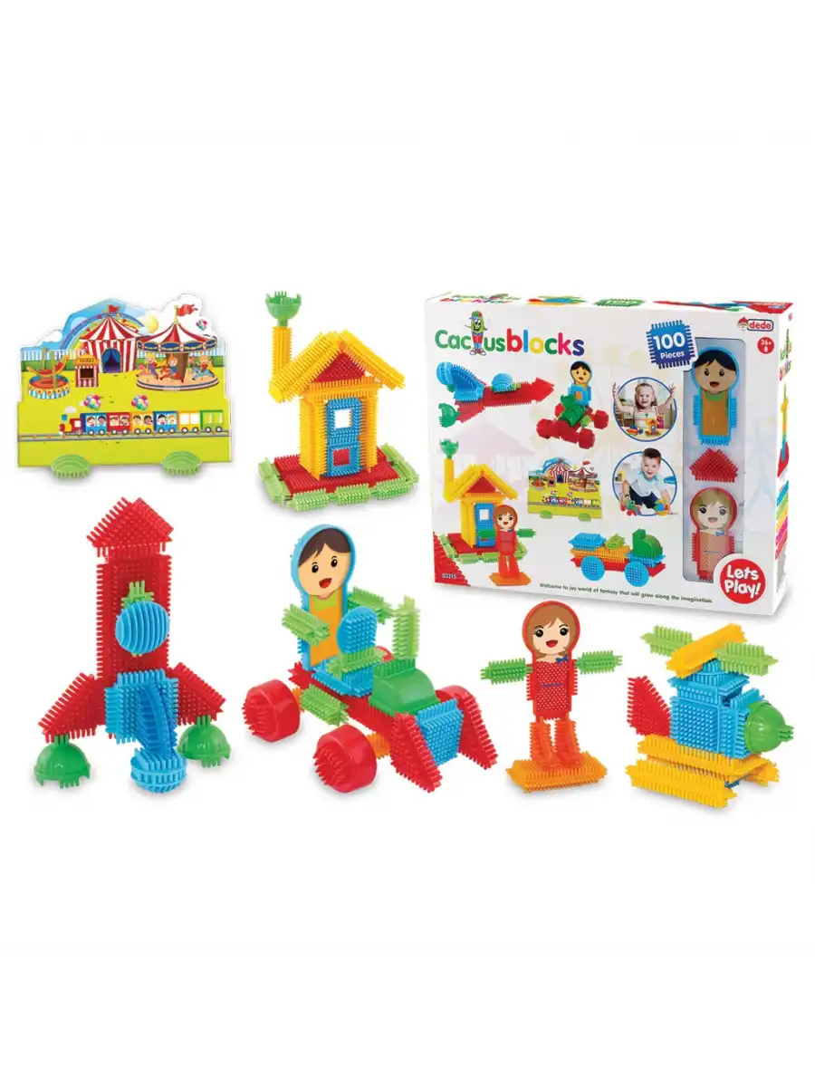 Kaktüs Bloklar (100 Parça) - Kaktüs Oyuncak - Lego Seti - Kaktüs Lego - Taraklı Lego