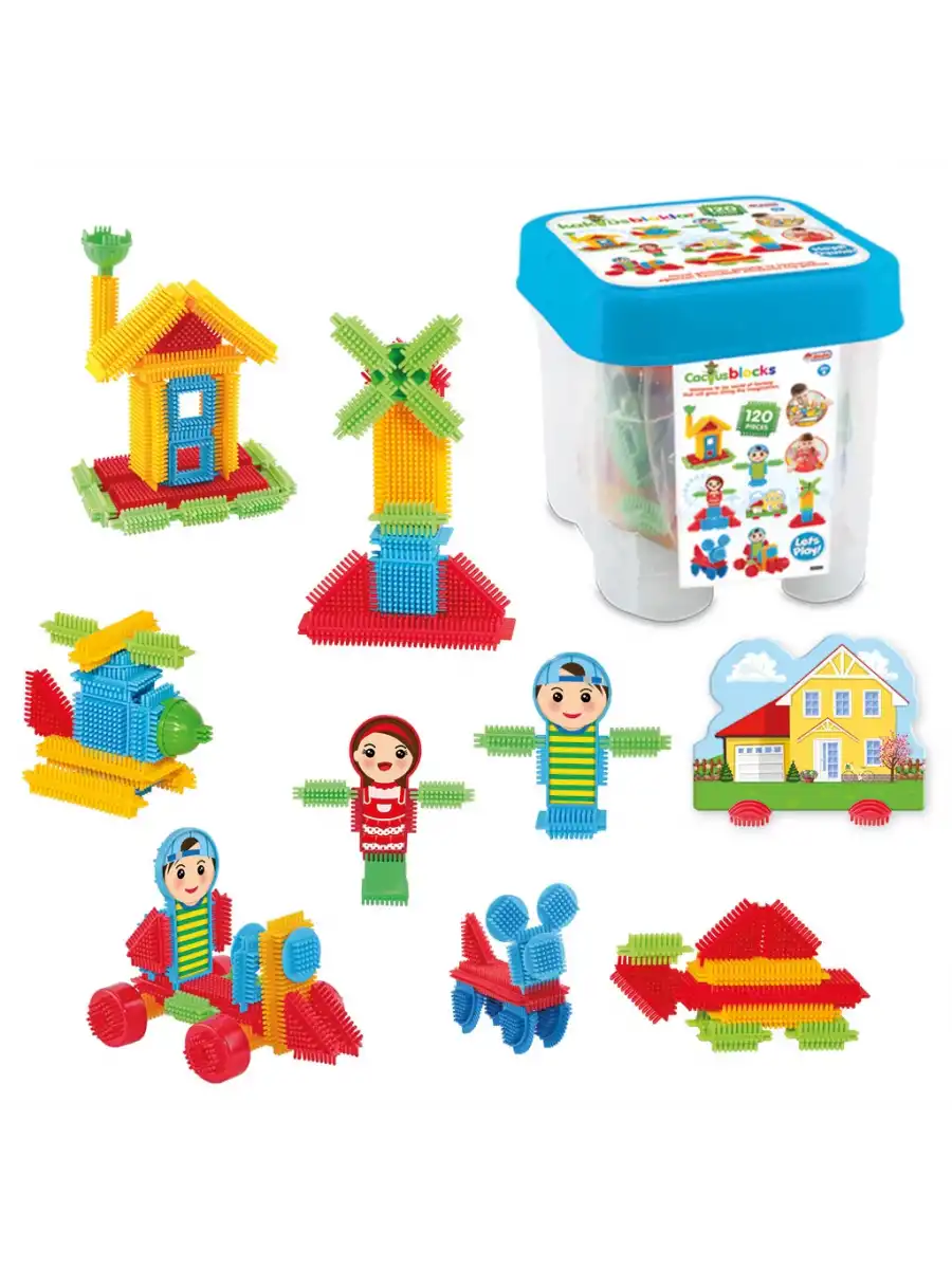 Kaktüs Bloklar (120 Parça) - Kaktüs Oyuncak - Lego Seti - Kaktüs Lego - Taraklı Lego