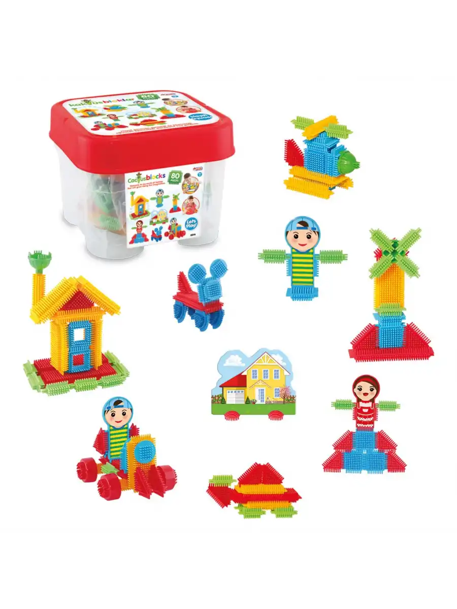 Kaktüs Bloklar (80 Parça) - Kaktüs Oyuncak - Lego Seti - Kaktüs Lego - Taraklı Lego