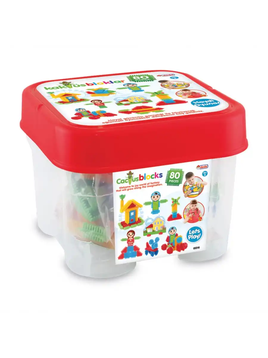 Kaktüs Bloklar (80 Parça) - Kaktüs Oyuncak - Lego Seti - Kaktüs Lego - Taraklı Lego