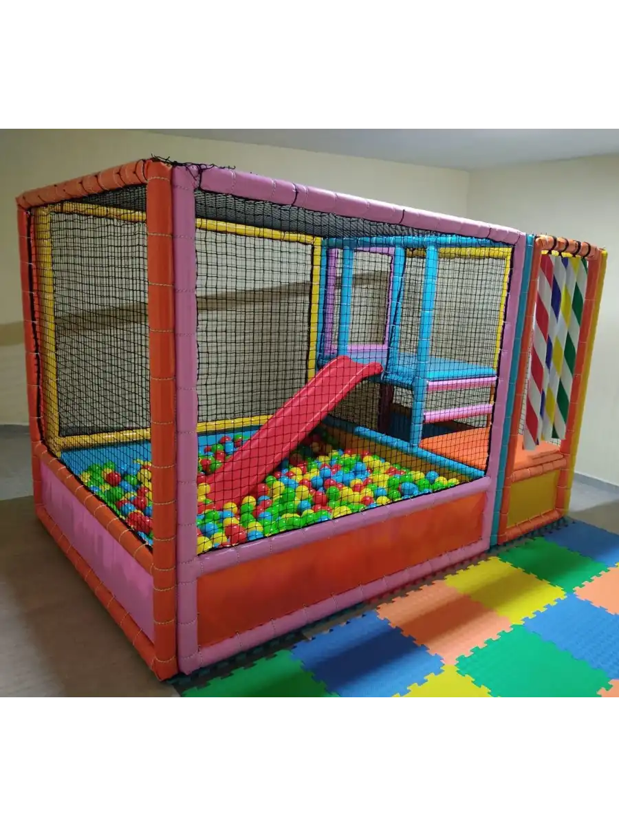 Kaydıraklı Oyun Havuzu- Sünger Soft Play Top Havuzu Çocuk Oyun Alanı
