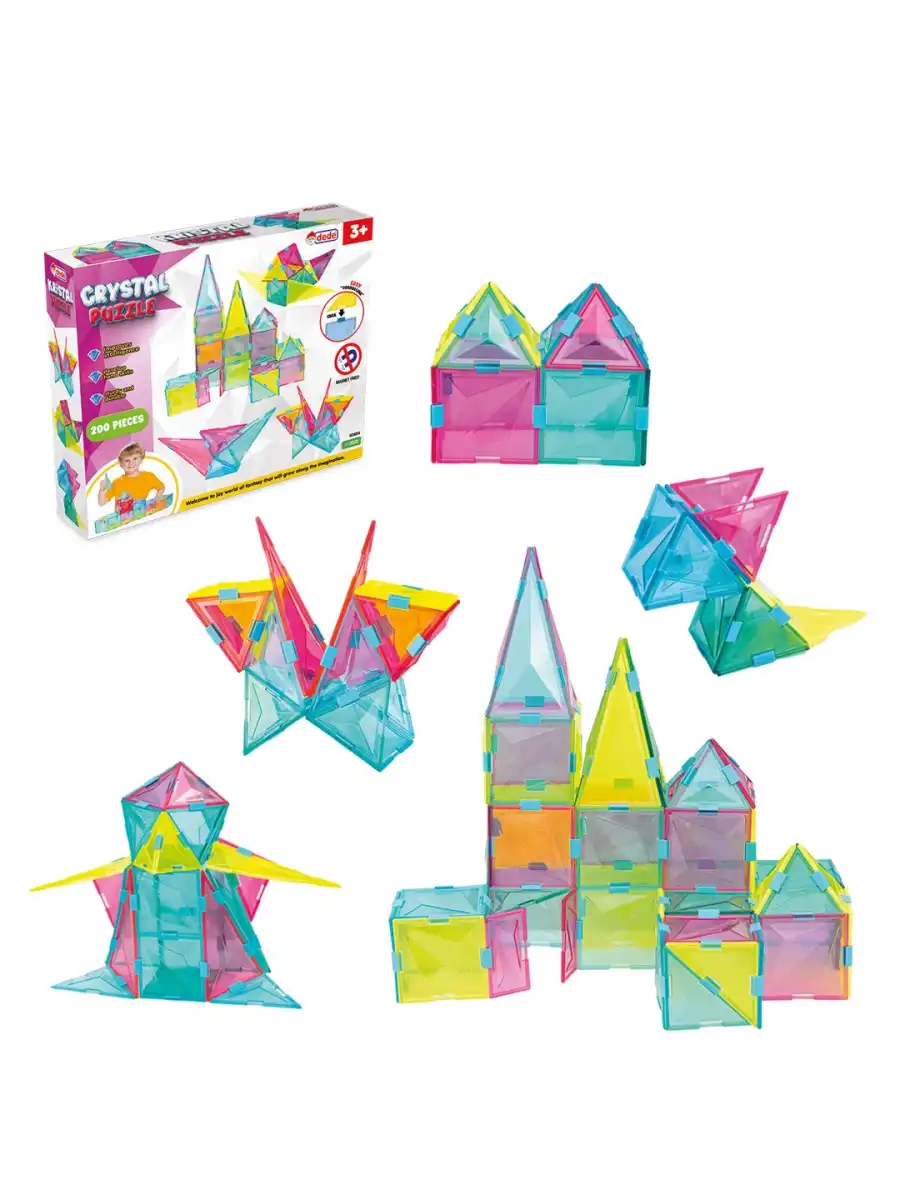 Kristal Puzzle (200 Parça) - Lego Setleri - Geometrik Oyuncak - Kristal Lego Seti - Cam Lego