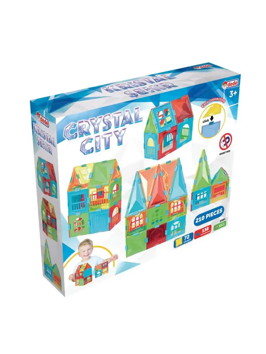 Kristal Şehir Puzzle (210 Parça) - Lego Setleri - Geometrik Oyuncak - Kristal Lego Seti - Cam Lego