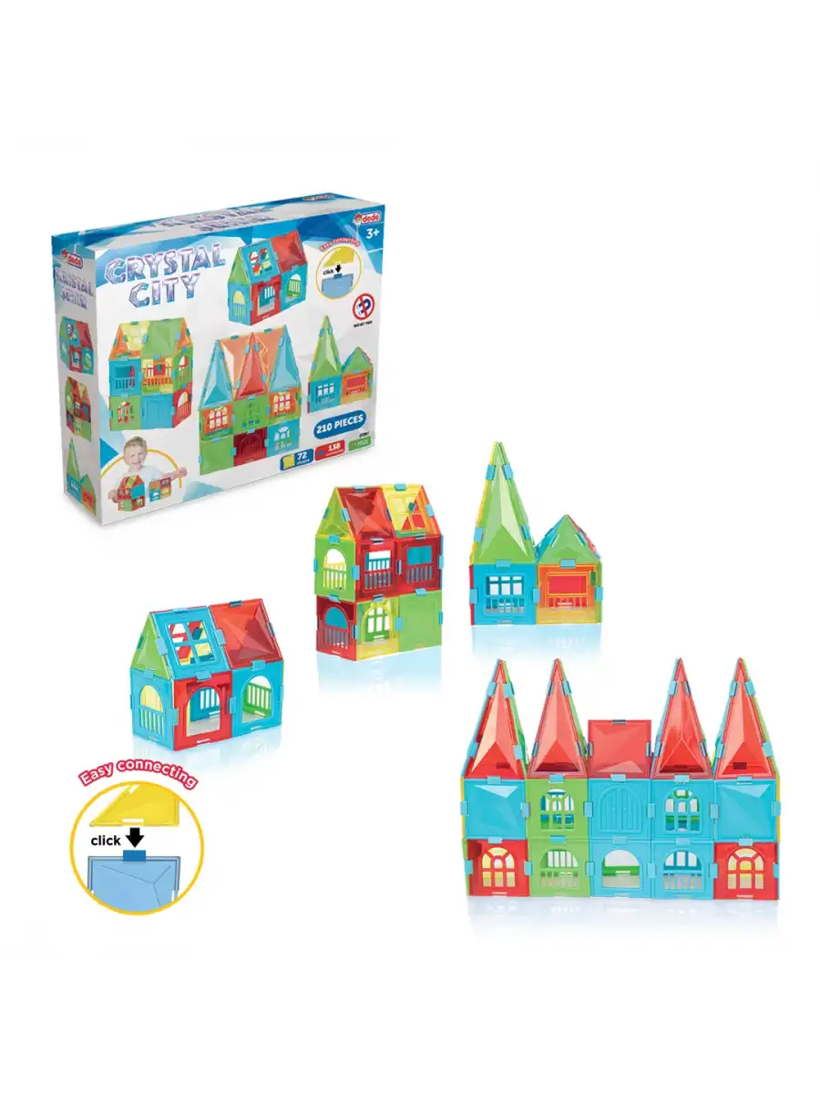 Kristal Şehir Puzzle (210 Parça) - Lego Setleri - Geometrik Oyuncak - Kristal Lego Seti - Cam Lego