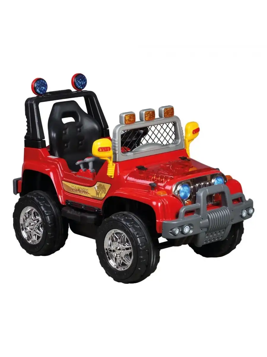 Kumandalı Mega Akülü Araba Kırmızı - Kumandalı 12 Volt Tek Kişilik Akülü Araba Akülü JEEP - Mega Off Road Turbo Jeep