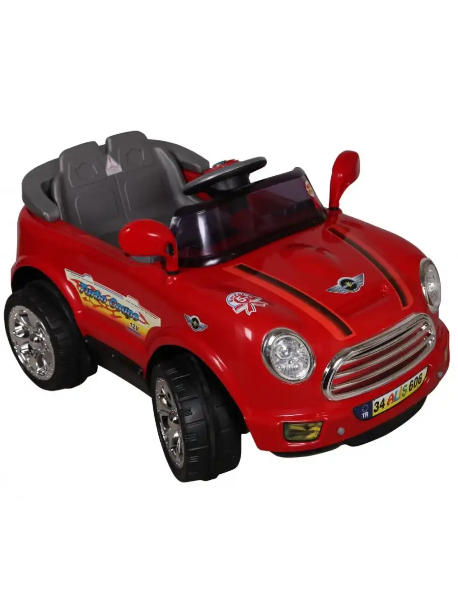 Kumandalı Mini Cooper Akülü Araba Kırmızı - Kumandalı 12 Volt Tek Kişilik Akülü Araba Akülü JEEP - Turbo Coupe Akülü Araba