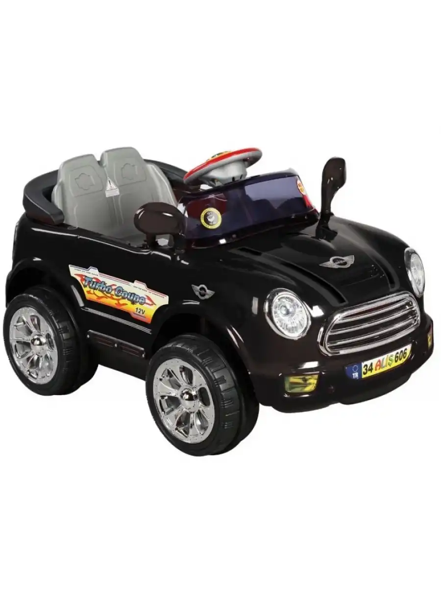 Kumandalı Mini Cooper Akülü Araba Siyah - Kumandalı 12 Volt Tek Kişilik Akülü Araba Akülü JEEP - Turbo Coupe Akülü Araba