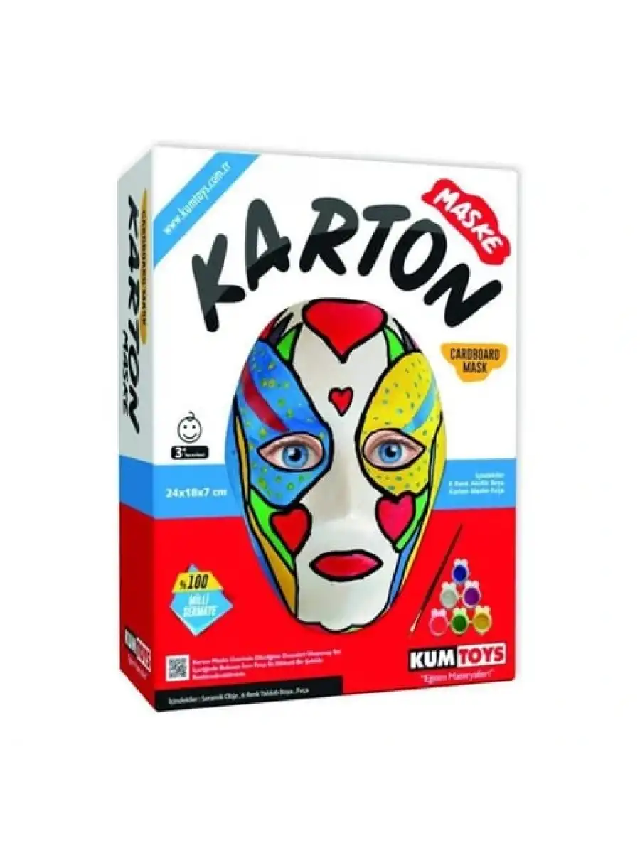 Kumtoys Karton Maske Boyama Seti - Sanat Seti - Boyama Setleri - El Alışkanlığı Setleri