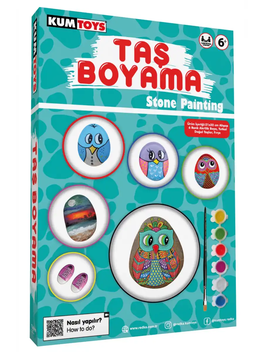 Kumtoys Taş Boyama Seti - Sanat Seti - Boyama Setleri - Çakıl Taşları Boyama Seti