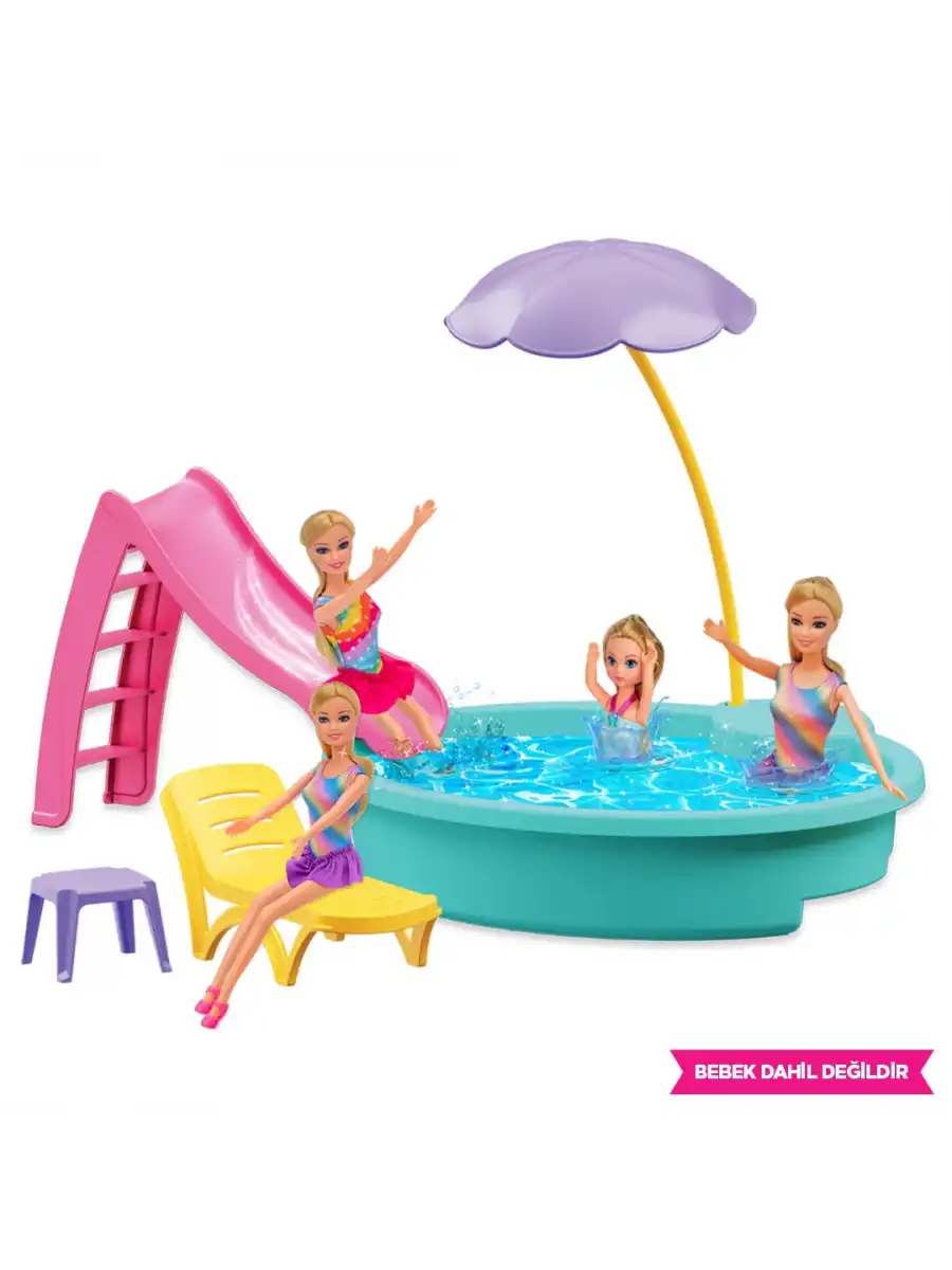 Lindanın Havuzu - Havuz Partisi Oyuncak - Havuz Partisi Seti - Barbie Havuz Seti