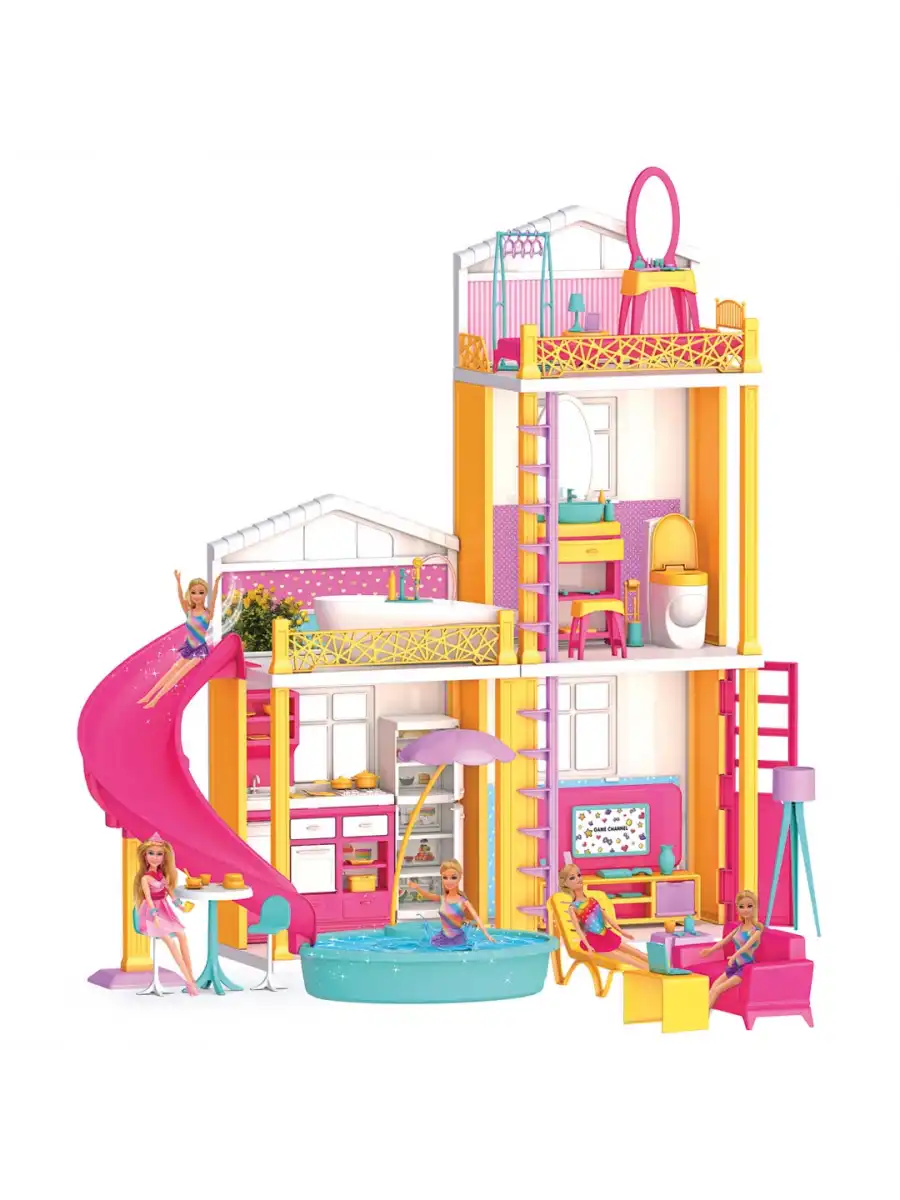 Lindanın Tatil Evi - Ev Oyuncak - Lindanın Tatil Ev Seti - Barbie Ev Seti - Rüya Evi - Oyun Evi
