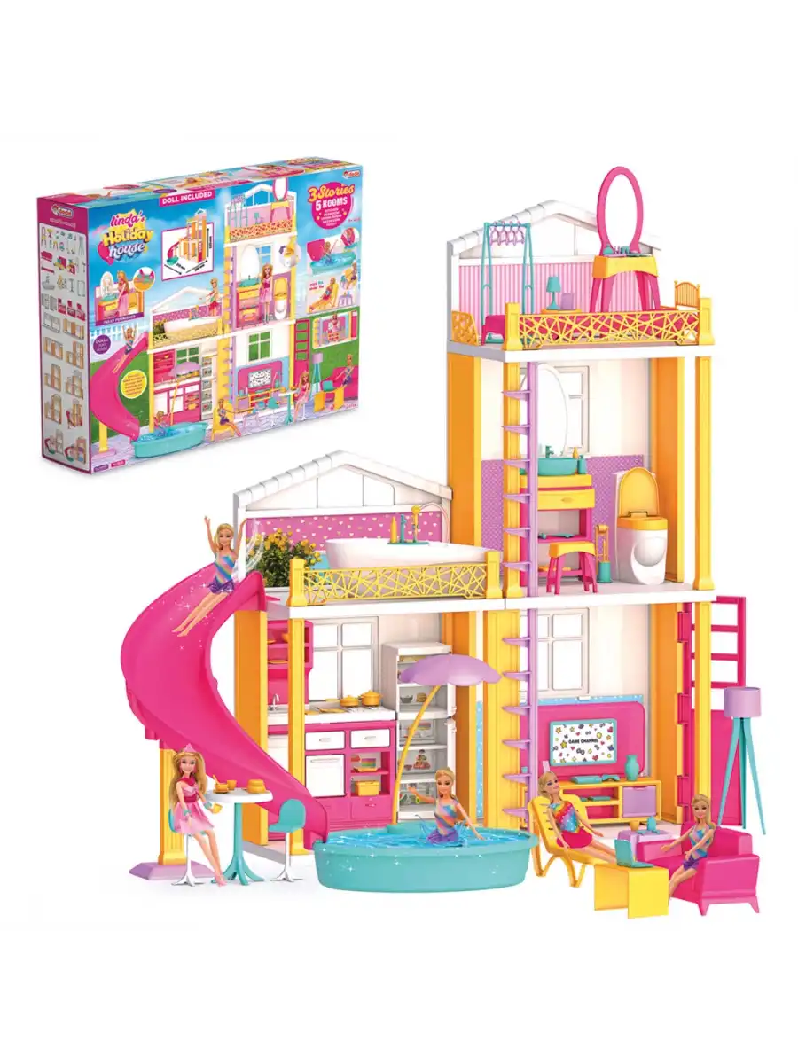 Lindanın Tatil Evi - Ev Oyuncak - Lindanın Tatil Ev Seti - Barbie Ev Seti - Rüya Evi - Oyun Evi