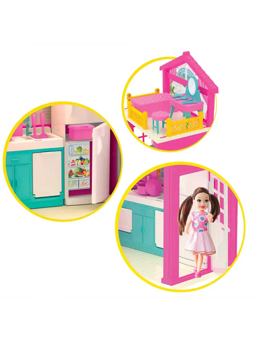 Lolanın 3 Katlı Evi - Ev Oyuncak - Lolanın 3 Katlı Ev Seti - Barbie Ev Seti