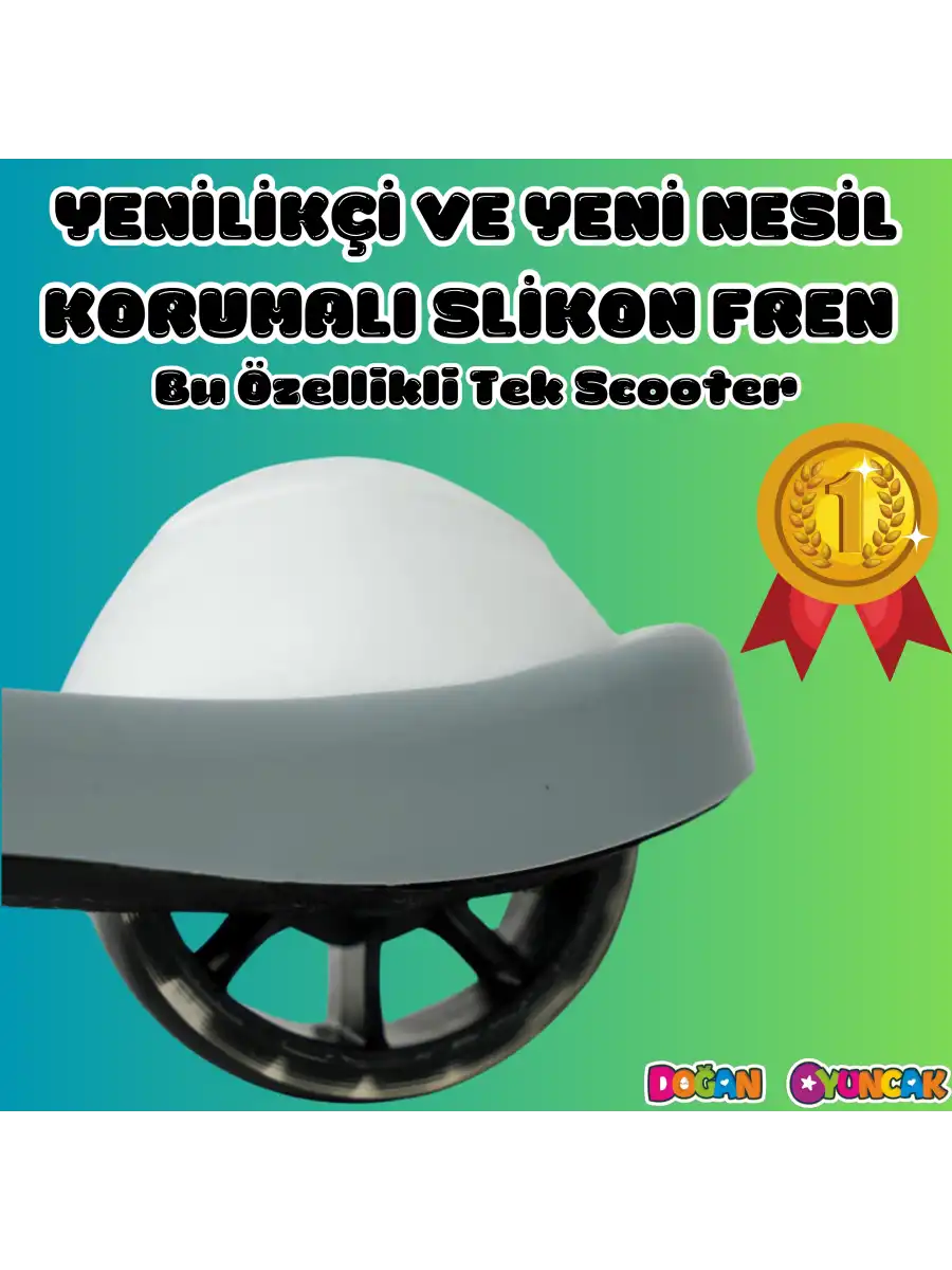 Lupa Katlanabilir Işıklı 3 Tekerlekli Gri Scooter - Işıklı Scooter - Slikon Teker Scooter - Çocuk Scooter - İttir Git
