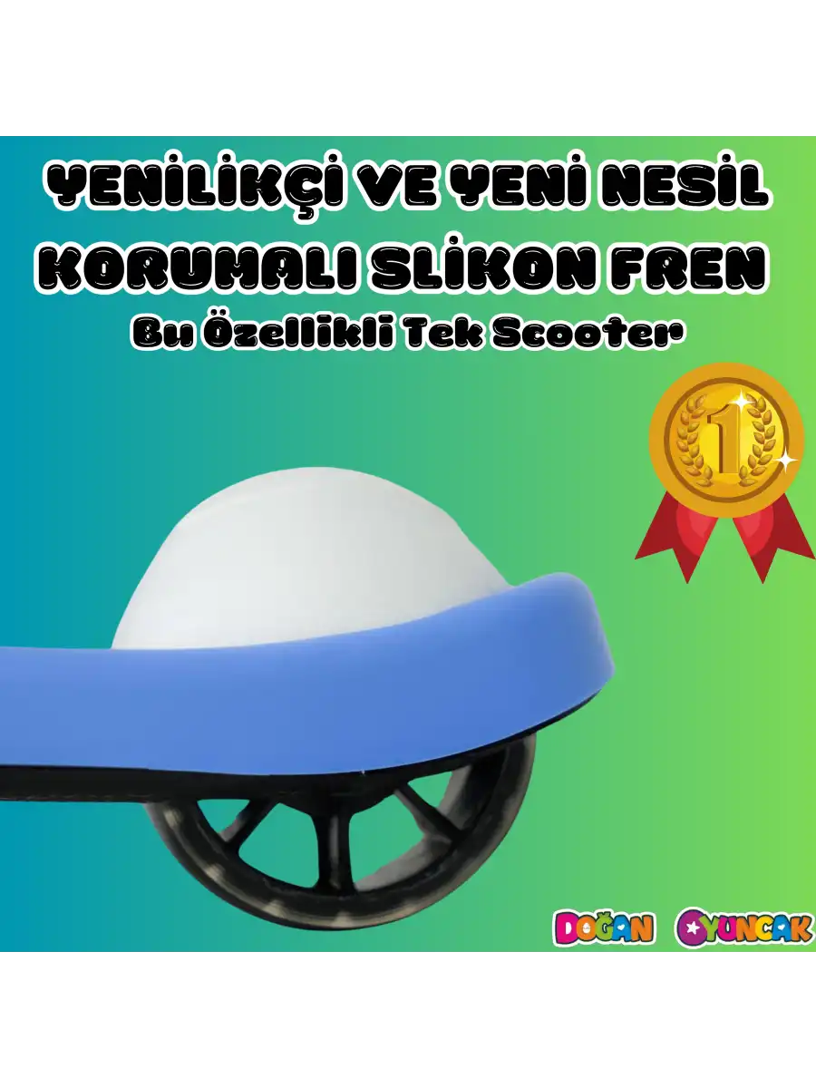 Lupa Katlanabilir Işıklı 3 Tekerlekli Mavi Scooter - Işıklı Scooter - Slikon Teker Scooter - Çocuk Scooter - İttir Git