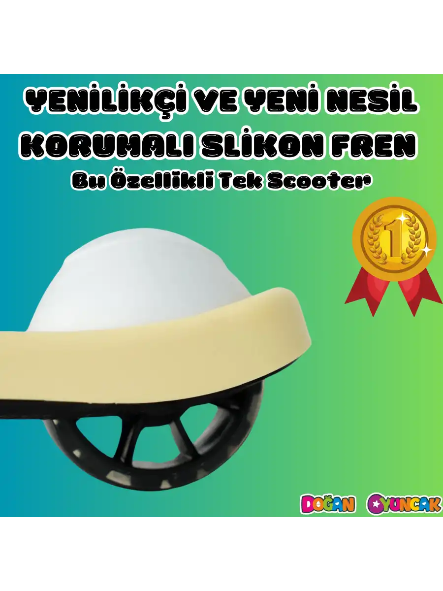 Lupa Katlanabilir Işıklı 3 Tekerlekli Sarı Scooter - Işıklı Scooter - Slikon Teker Scooter - Çocuk Scooter - İttir Git