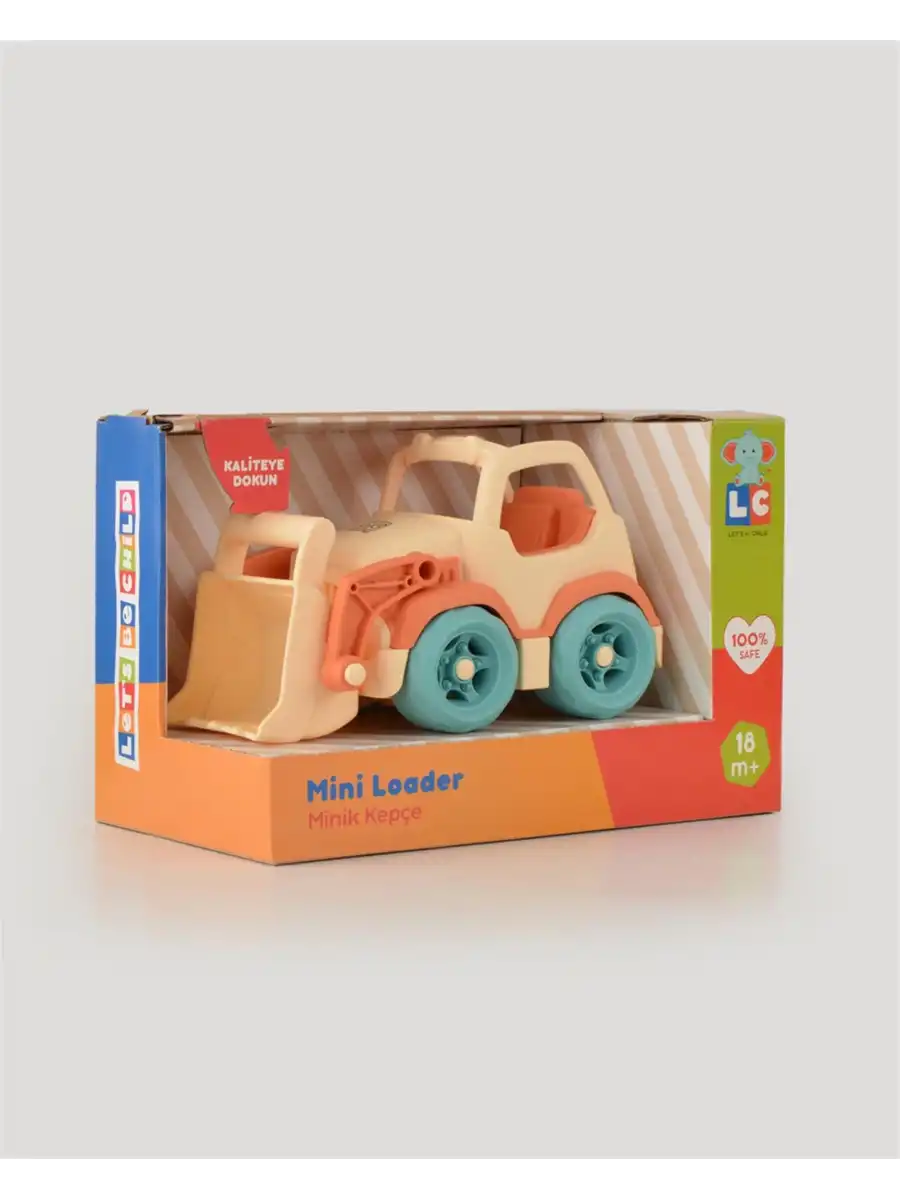 Lüx Bej Minik Kepçe - Plastik Kepçe - Kırılmaz Oyuncak - Kırılmaz Kepçe Dozer - Kepçe Dozer Setleri