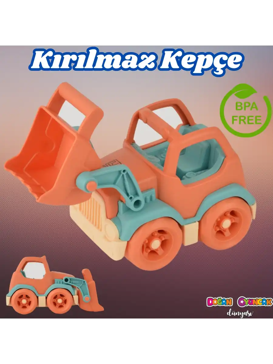 Lüx Somon Minik Kepçe - Plastik Kepçe - Kırılmaz Oyuncak - Kırılmaz Kepçe Dozer - Kepçe Dozer Setleri