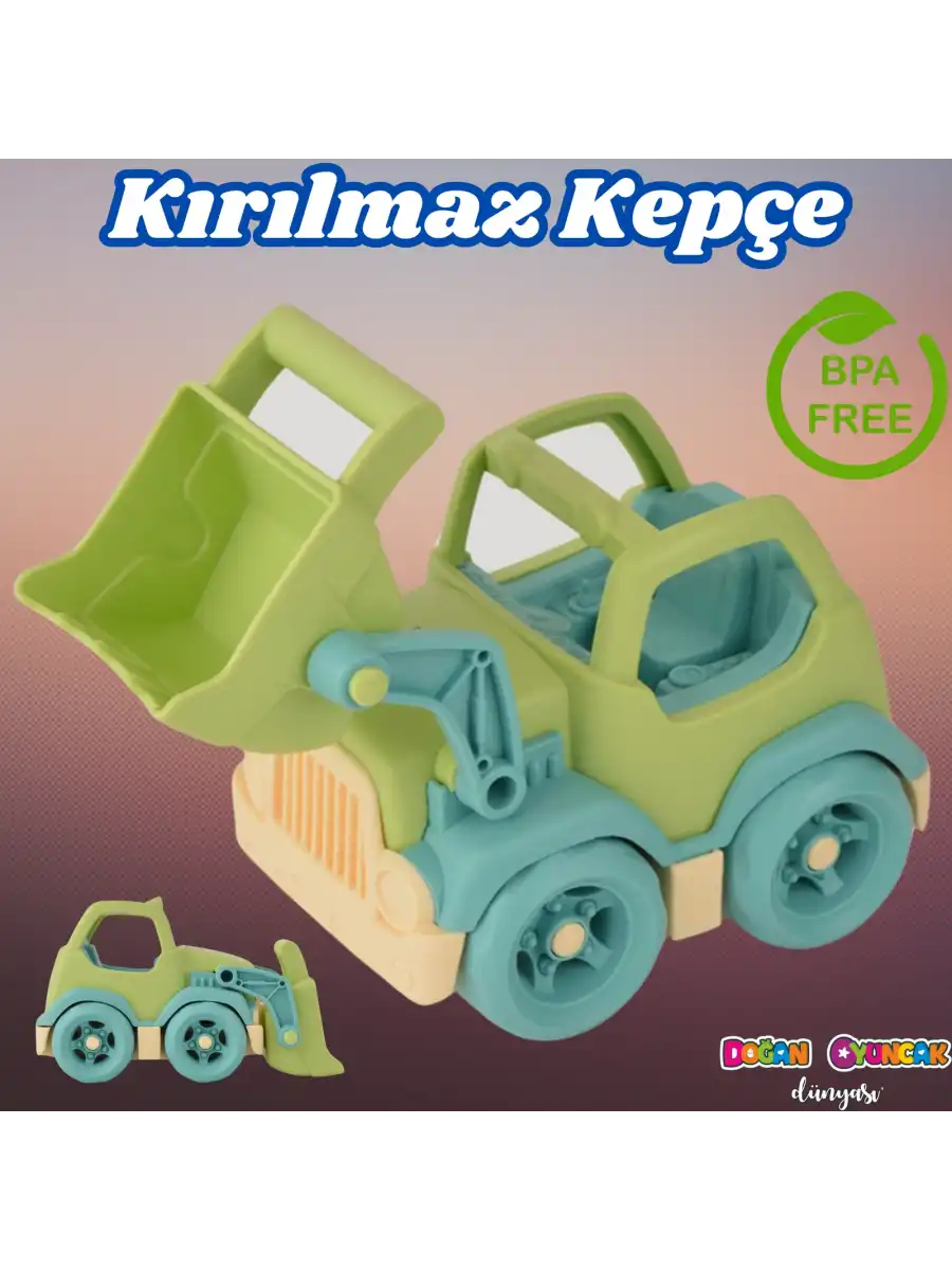 Lüx Yeşil Minik Kepçe - Plastik Kepçe - Kırılmaz Oyuncak - Kırılmaz Kepçe Dozer - Kepçe Dozer Setleri