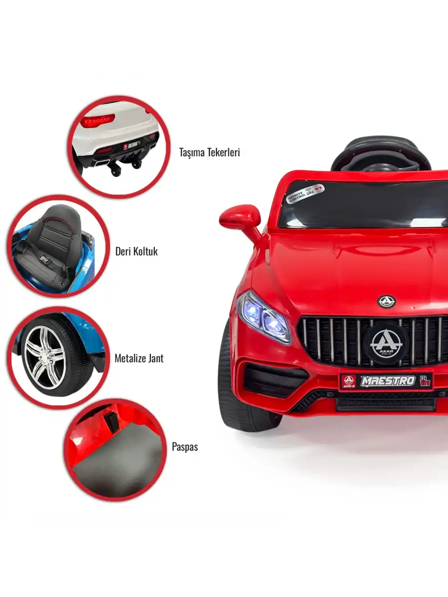 Maestro GT Kırmızı Uzaktan Kumandalı 4X2 12 Volt Akülü Araba - RC Mercedes Akülü Araba