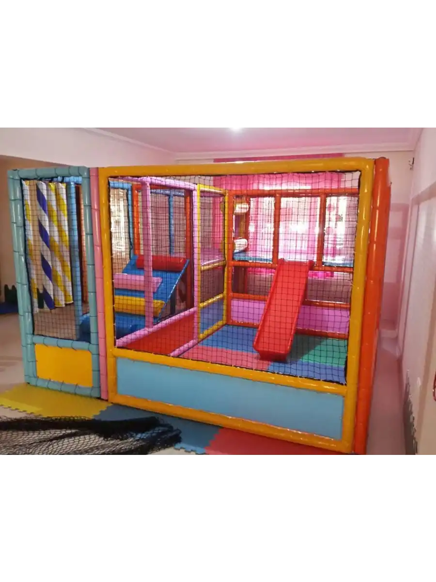 Tırmıklı Oyun Havuzu ve Trambolin - Sünger Soft Play Top Havuzu Çocuk Oyun Alanı